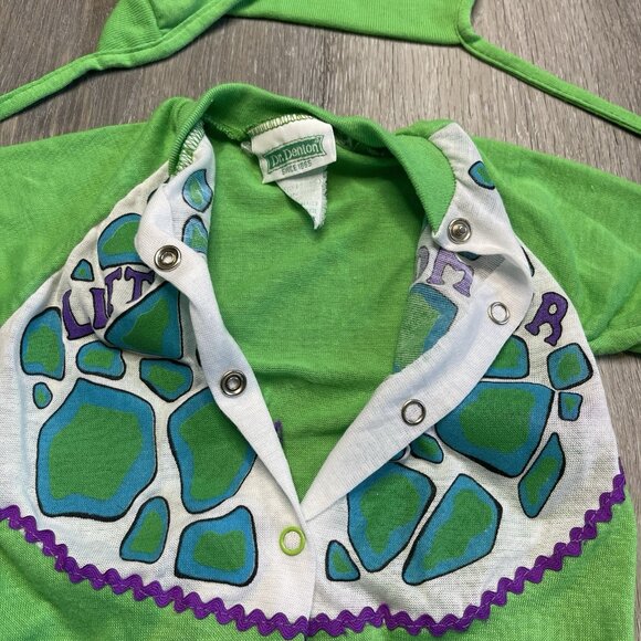 Dr. Denton Vintage One Piece Sleeper Pajamas Dinosaur Little Monster Size S 0-13 - Picture 9 of 13